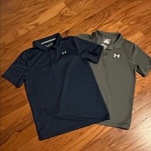 Under Armour Dark Blue and Charcoal Polo Shirts